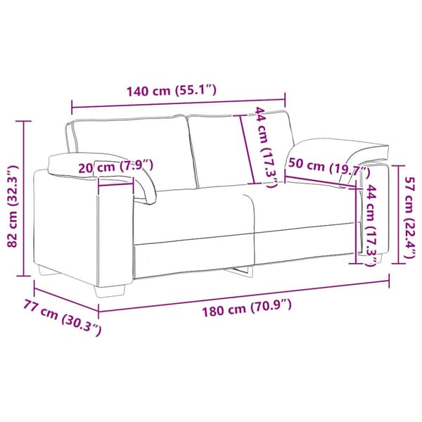 Tvåsitssoffa vinröd 180x77x82 cm sammet