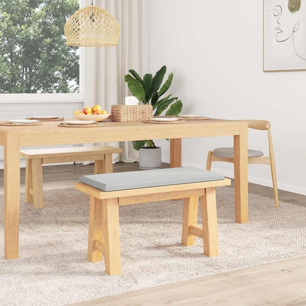 Bänk kudde Texturerad Sammet Ljusgrå Djup 35 cm