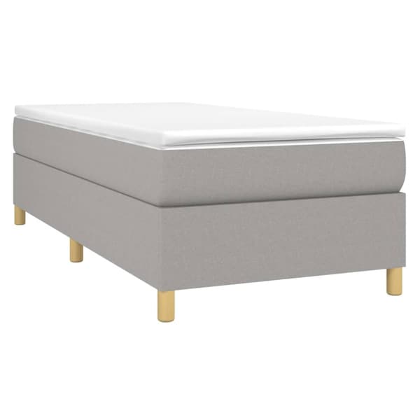 Boxspring-sängram ljusgrå 90x190 cm tyg
