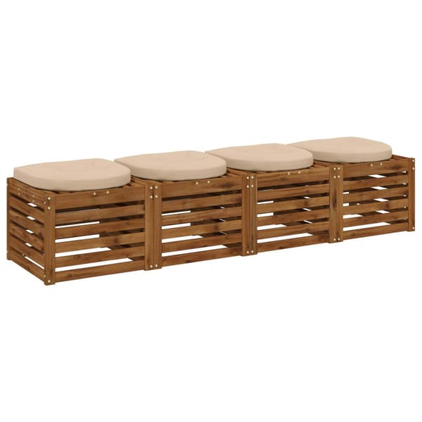 4-delade Sittdynor 4 st 100% Polyester Gräddvit 45 x 45 x 5 cm