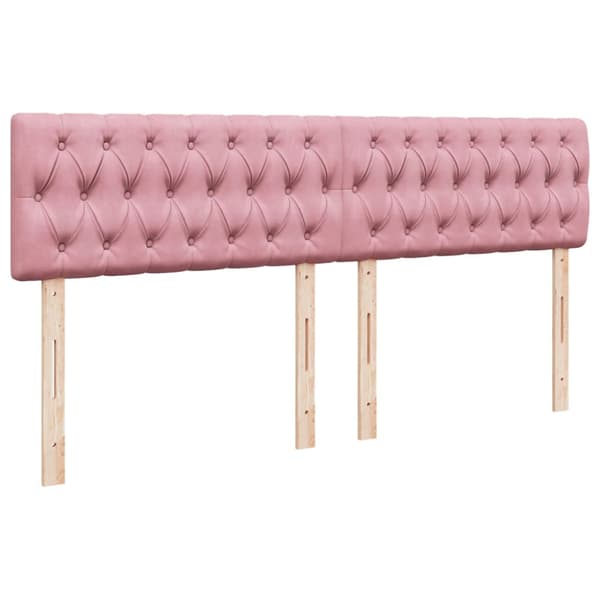 Ramsäng med madrass rosa 200x200 cm sammet