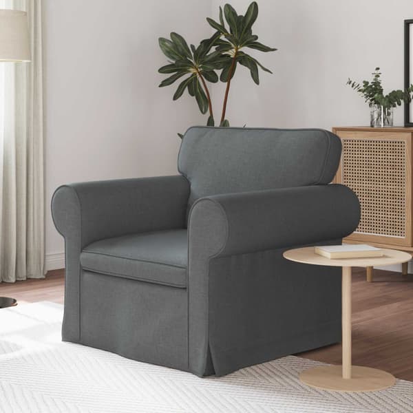 Soffa Mörkgrå 95 x 82 x 80 cm tyg