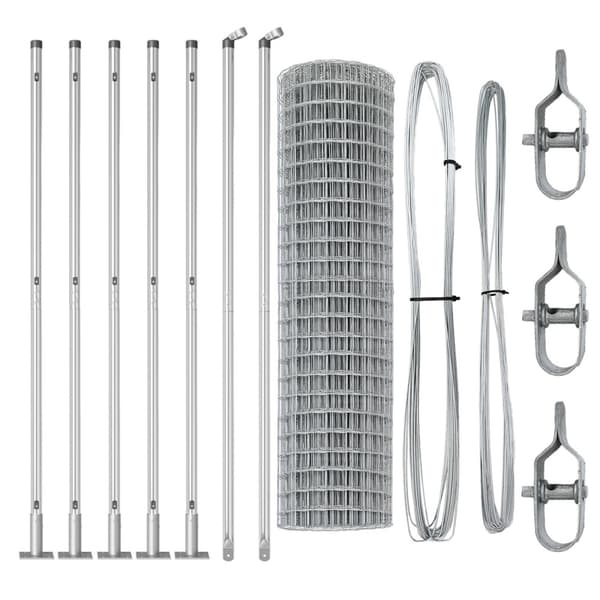 Stängsel med stolpe Silver 1 x 10 m Stål