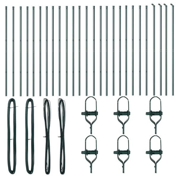 Stängselstolpe 26 pcs Grön 3,2 x 3,2 x 190 cm