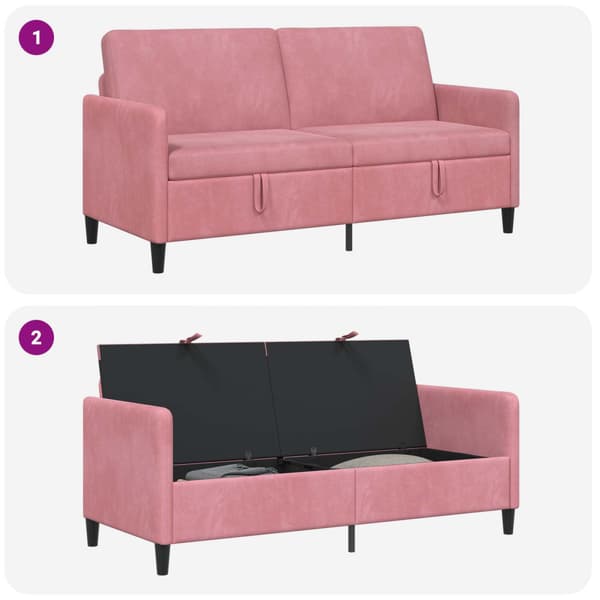 Soffa med förvaring Rosa 172 x 78 x 87 cm Polyester