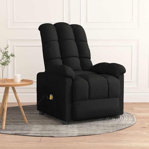 Massagefåtölj svart tyg