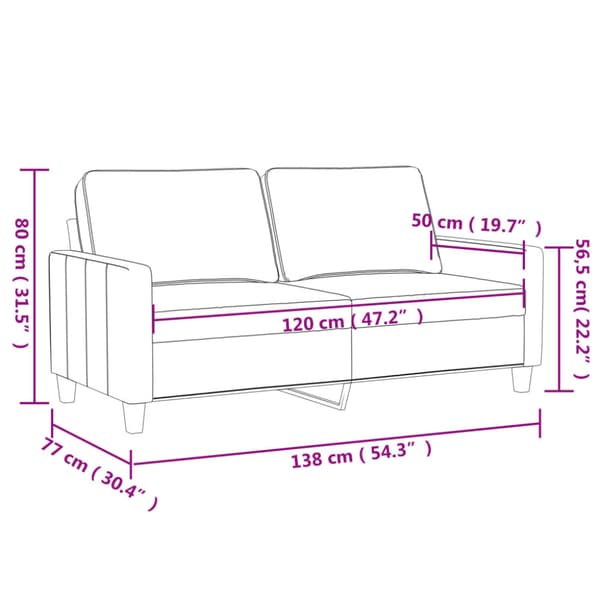 2-sitssoffa ljusggul 120 cm tyg