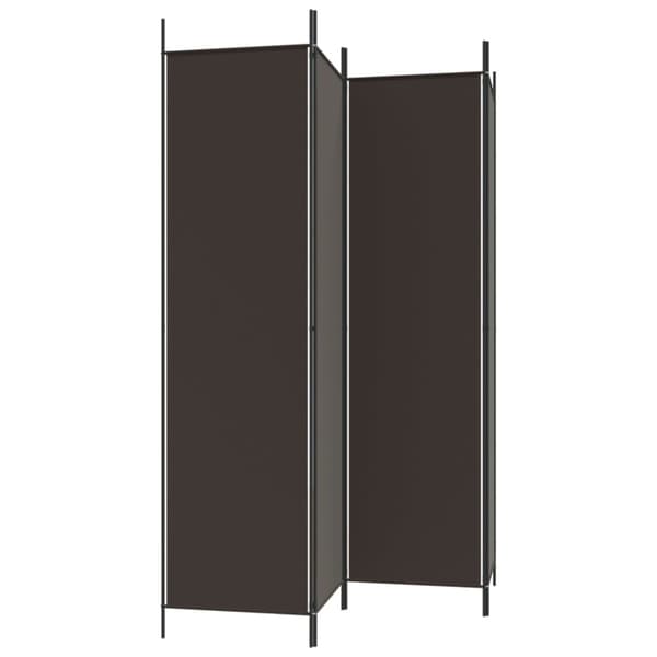 Rumsavdelare 4 paneler brun 200x200 cm tyg