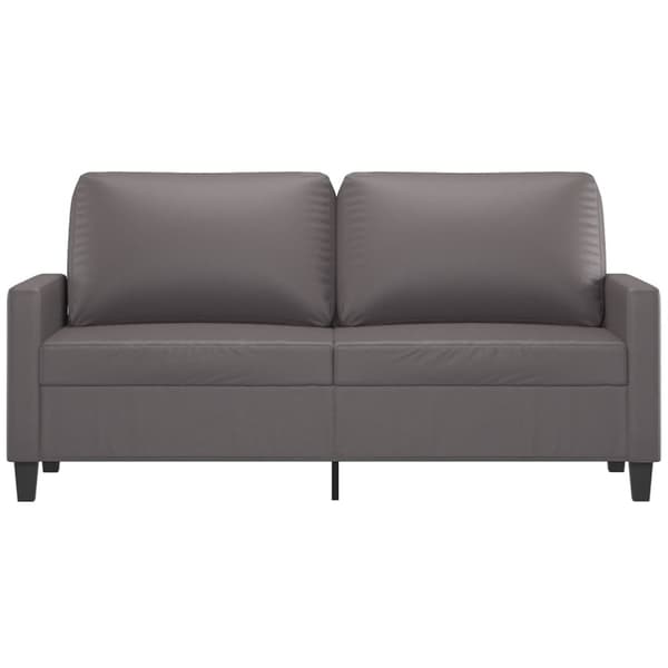 2-sitssoffa grå 140 cm konstläder