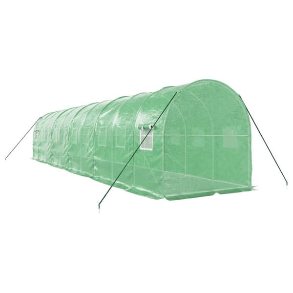 Växthus med stålram grön 20 m² 10x2x2 m