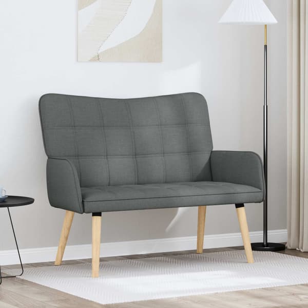 Tvåsitssoffa Mörkgrå 115 x 61 x 87 cm tyg