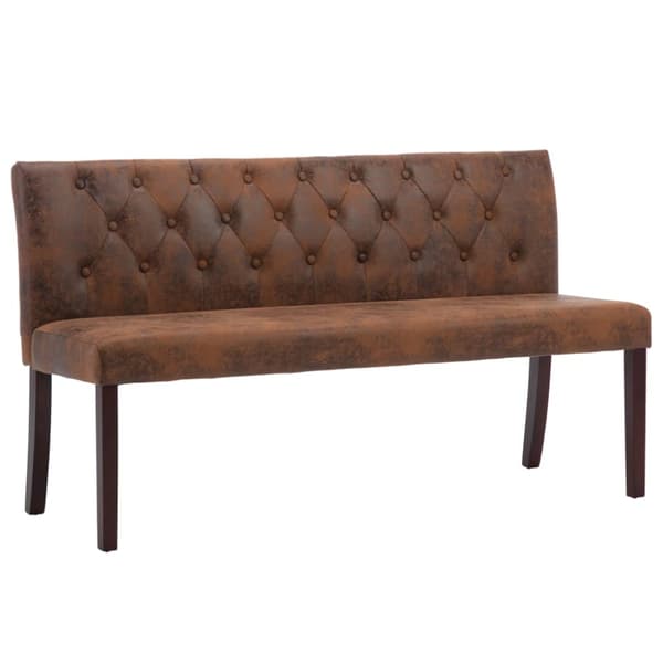 Bänk 148,5 cm konstmocka brun