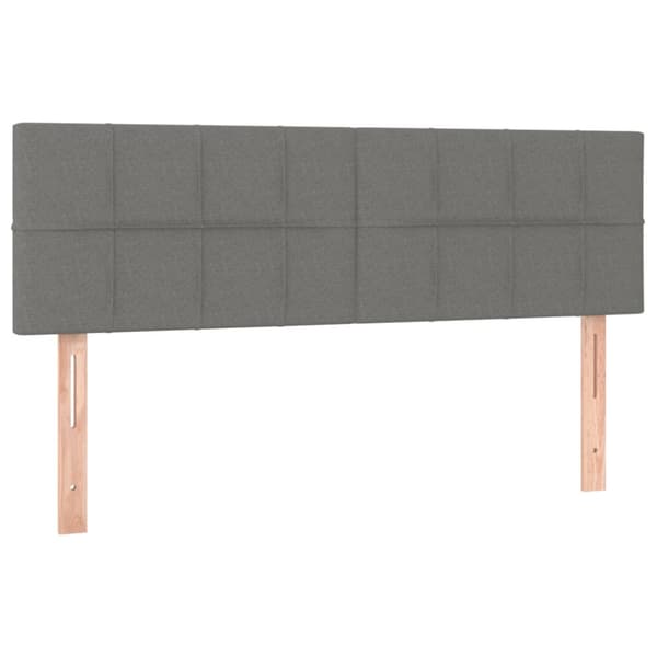 Ramsäng med madrass mörkgrå 140x200 cm tyg