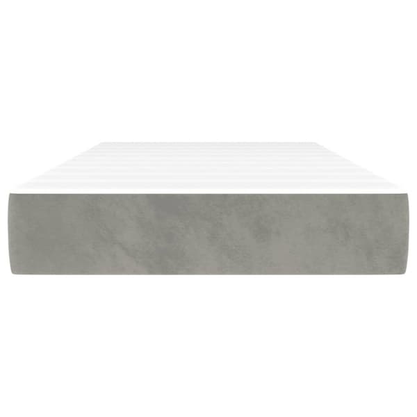 Pocketresårmadrass medium ljusgrå 100x200x20 cm sammet