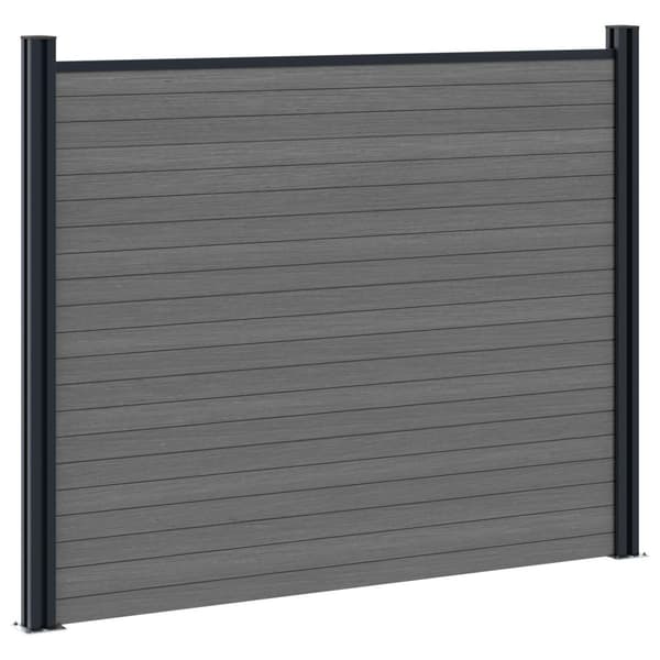 Stängselpanel WPC och aluminium Grå