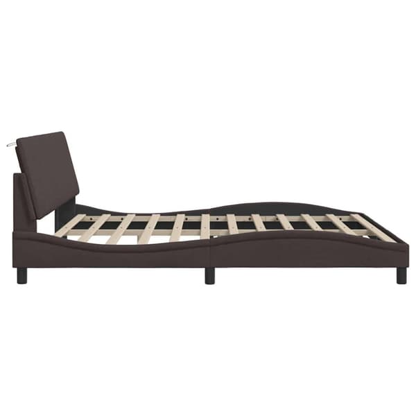 Bed Frame without Mattress "Hanko" Dark Brown 200x200 cm Fabric