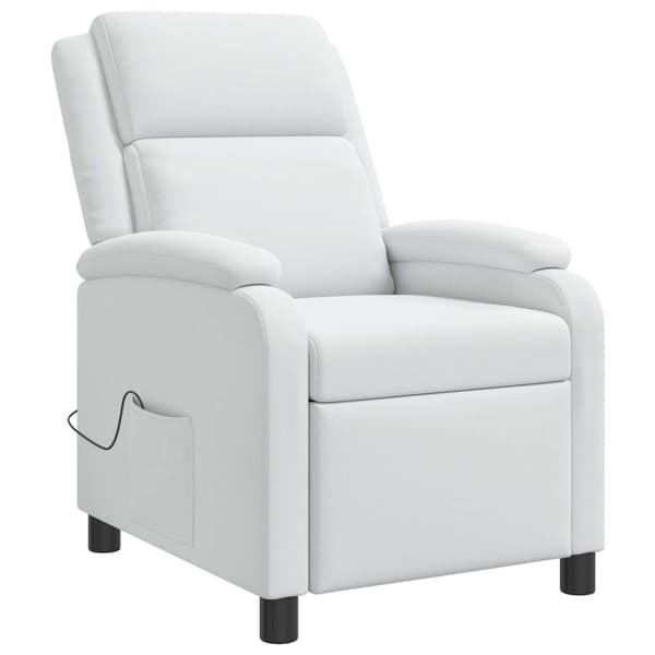 Massagefåtölj Vit Tyg
