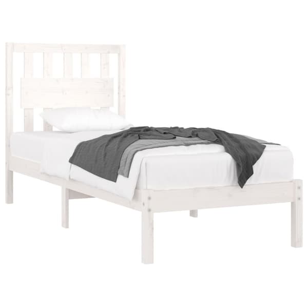 Sängram vit massiv furu 90x200 cm