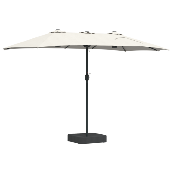 Trädgårdsparasol Sand 385 x 209 x 244 cm Polyester och Stål