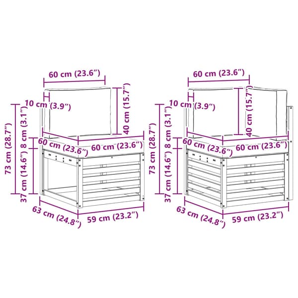 Sektionsoffgrupp med kudde 7 pcs Vit och grädde Polyester