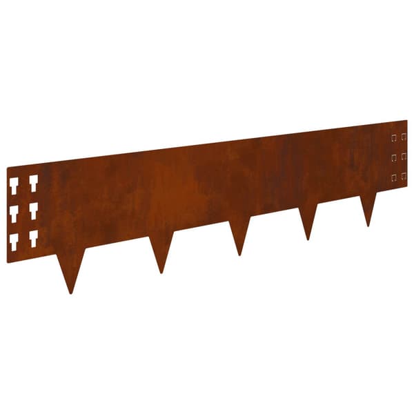 Kant för gräsmatta 20 pcs 100 x 25 cm Stål Rostig