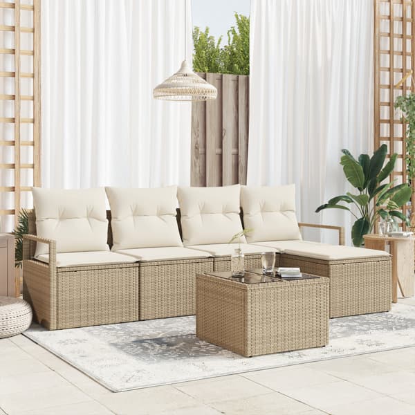 Soffset 6 st Beige konstrotting