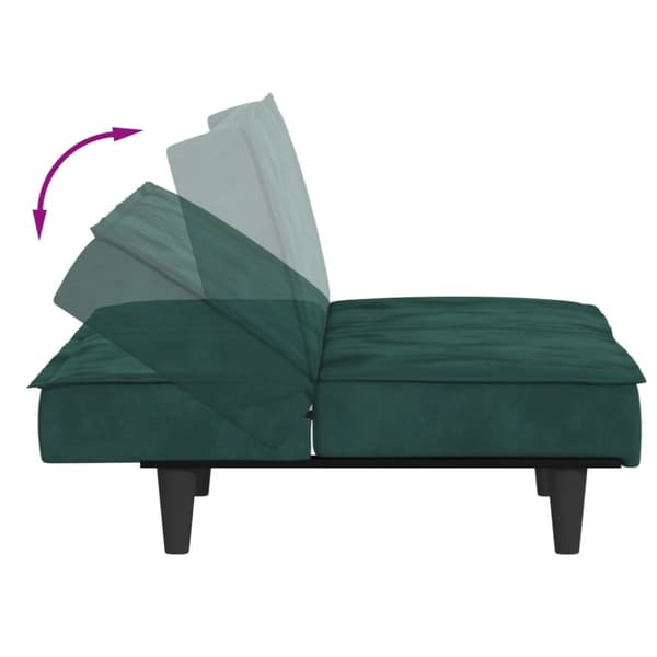 Bäddsoffa mörkgrön sammet