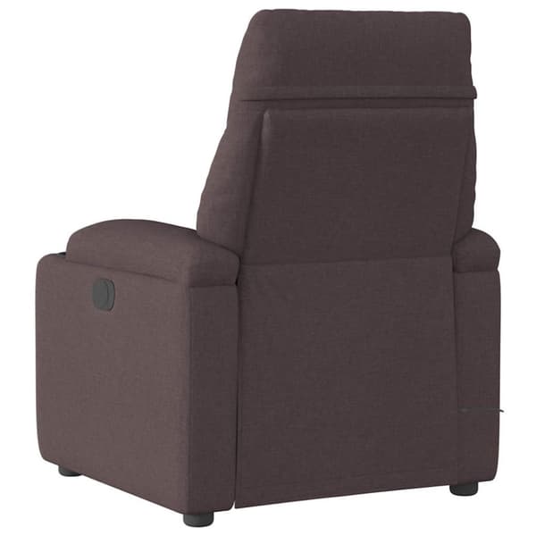 Massagefåtölj mörkbrun tyg