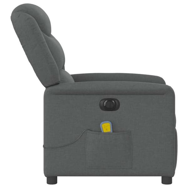 Elektrisk massagefåtölj mörkgrå tyg