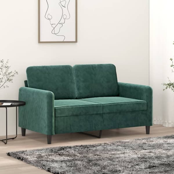 Soffa 2-sits mörkgrön 120 cm sammet