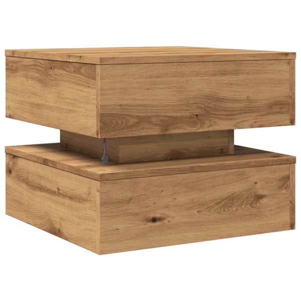 Soffbord med LED ek 50x50x40 cm