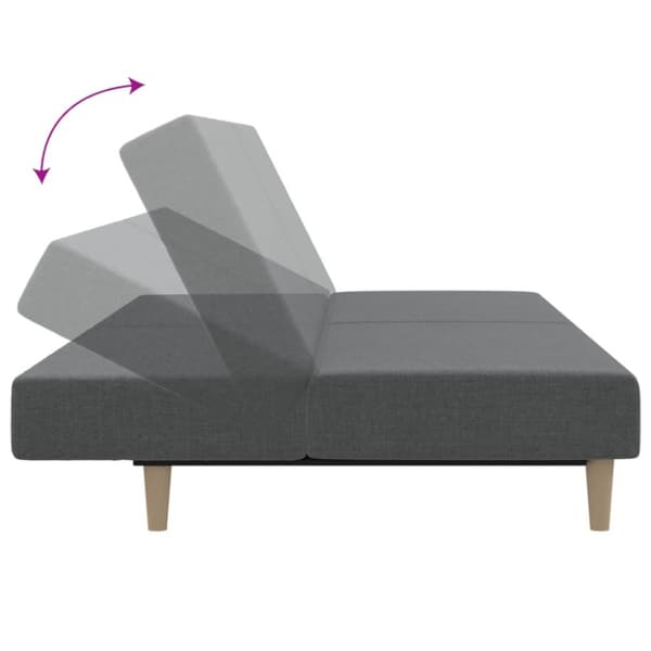 Bäddsoffa 2-sits ljusgrå tyg