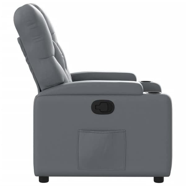 Reclinerfåtölj grå konstläder