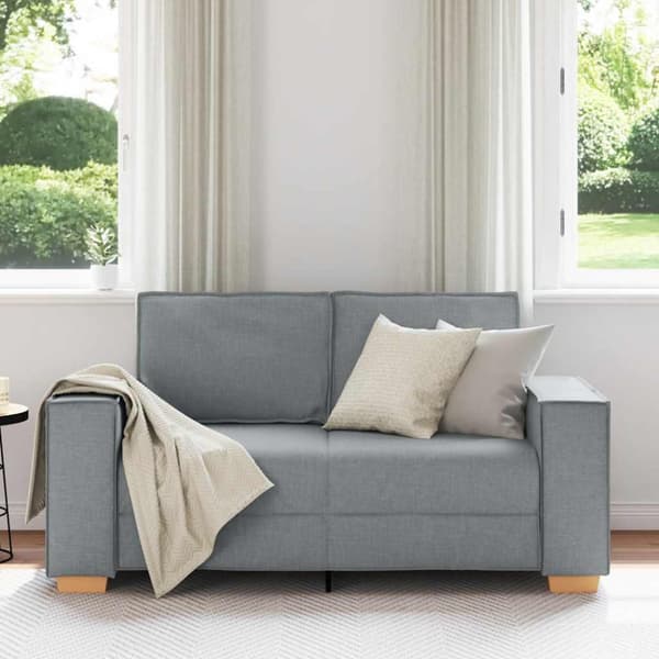 2-sitssoffa ljusgrå 160x78x84 cm tyg