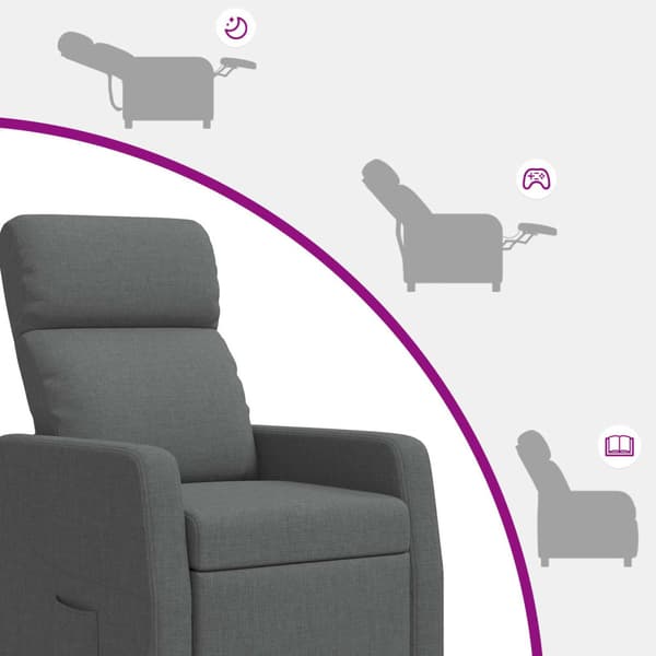 Recliner Mörkgrå Tyg