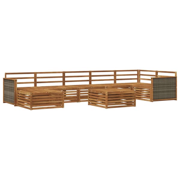 Utomhussoffset 8 pcs Naturlig