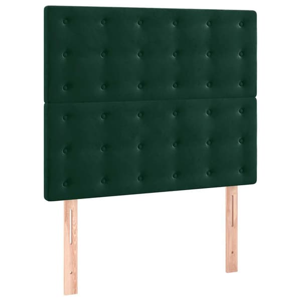 Sänggavel mörkgrön 90x5x118/128 cm sammet