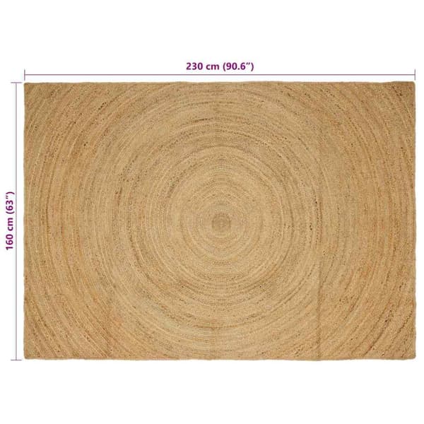 Områdesmattor Rektangulär Brun 160 x 230 cm Jute