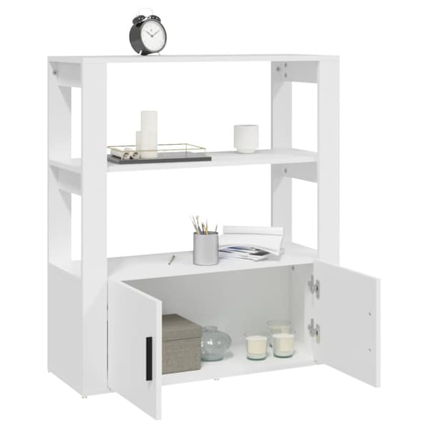 Skänk vit 80x30x90 cm konstruerat trä