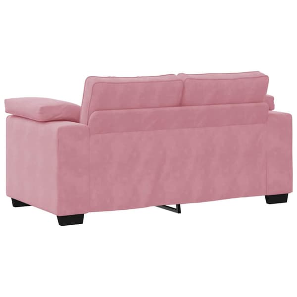 Soffgrupp med dynor 3 delar rosa sammet