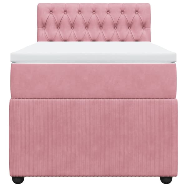 Ramsäng med madrass rosa 100x200 cm sammet