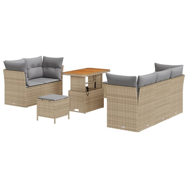 Trädgårdsoffset 8 pcs Beige konstrotting