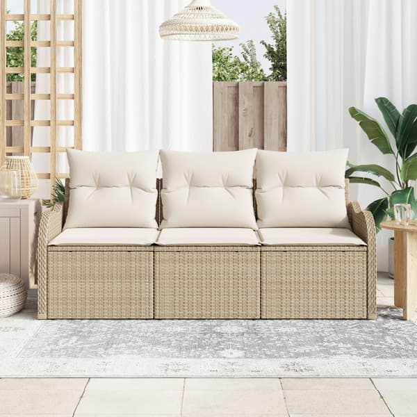 Trädgårdsoffset 3 st Beige konstrotting