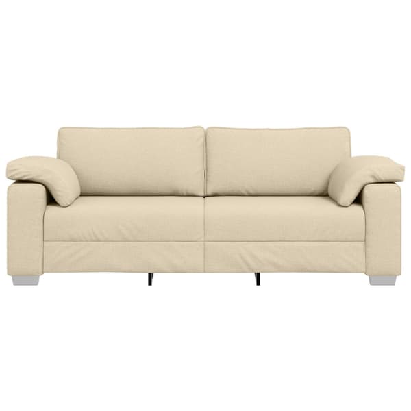 3-Sits soffa Kräm 220 cm tyg