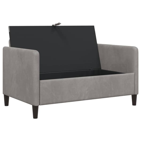 Soffa med förvaring Ljusgrå 122 x 78 x 87 cm Polyester
