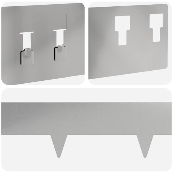Kant för gräsmatta 30 pcs 100 x 12 cm Stål Silver
