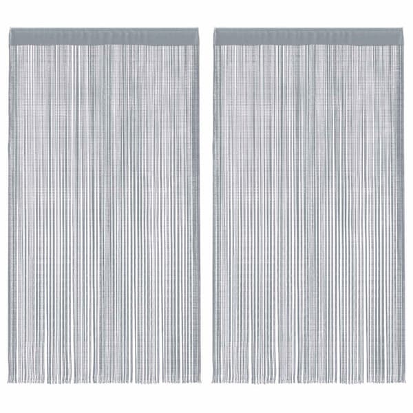 Stränggardiner 2 st ljusgrå 100x250 cm