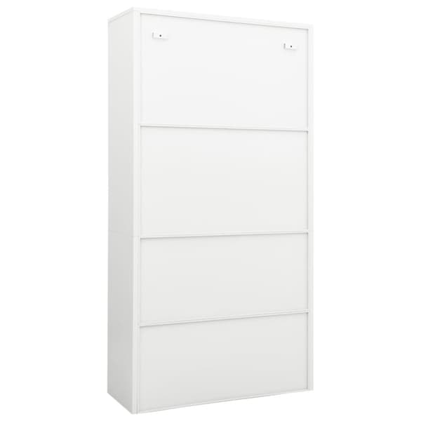 Dokumentskåp vit 90x40x180 cm stål