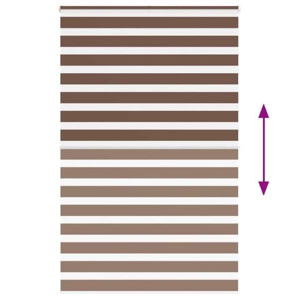 Rullgardin zebra brun 140x230 cm tyg bredd 135,9 cm polyester