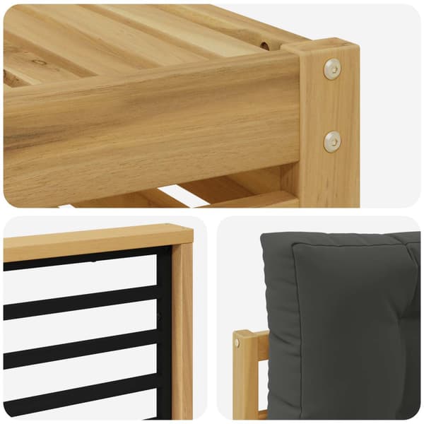 Utomhussoffset med kudde 6 pcs Vit och antracit Polyester